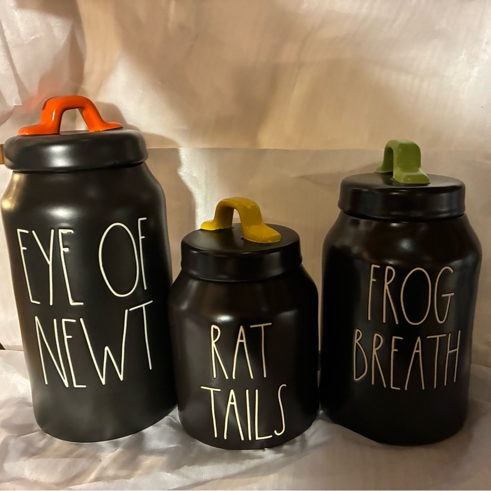 Rae Dunn Black Halloween Canister set